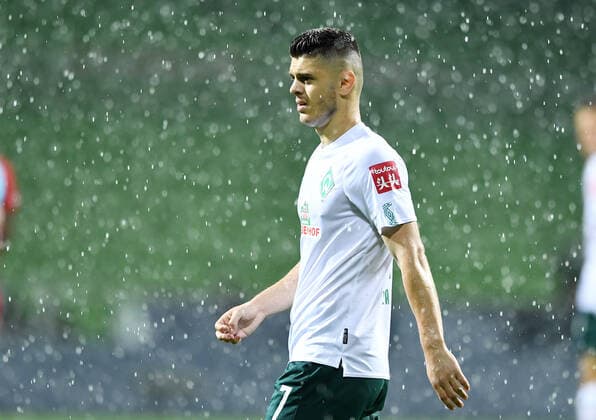 Werder Bremen - 1. FC Heidenheim Fußball, Relegation, Werder Bremen - 1. FC Heidenheim: Milot Rashica (Bremen) Photo: Tim Groothuis Witters Pool via xim.gs DFL regulations prohibit any use of photographs as image sequences and or quasi-video. Editorial use only. National and international news agencies out. Bremen Deutschland