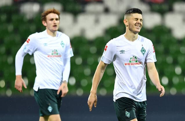 Werder Bremen - 1. FC Heidenheim Fußball, Relegation, Werder Bremen - 1. FC Heidenheim: Milot Rashica (Bremen) Photo: Tim Groothuis Witters Pool via xim.gs DFL regulations prohibit any use of photographs as image sequences and or quasi-video. Editorial use only. National and international news agencies out. Bremen Deutschland