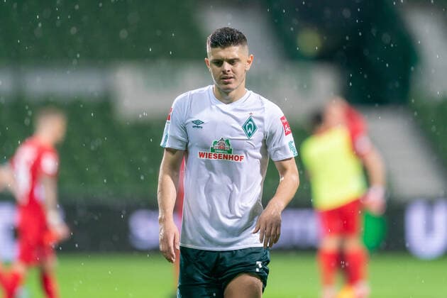 SV Werder Bremen vs 1.FC Heidenheim - Relegation 01 - 02.07.2020 enttäuscht enttaeuscht traurig, Milot Rashica (Werder Bremen 07) nphgm001: Fussball: 1. Bundesliga: Saison 19 20: Relegation 01; SV Werder Bremen vs 1.FC Heidenheim - 02.07.2020 Foto: gumzmedia nordphoto POOL DFL regulations prohibit any use of photographs as image sequences and or quasi-video. EDITORIAL USE ONLY National and international News-Agencies OUT. Bremen wohninvest Weserstadion Bremen DEUTSCHLAND