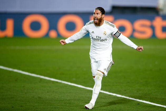 July 2, 2020, Valdebebas, Spain: SERGIO RAMOS of Real Madrid celebrates a goal during the Spanish League, LaLiga, football match played between Real Madrid and Getafe CF at Alfredo Di Stefano Stadium. Real Madrid won 1:0. Valdebebas Spain - ZUMAa181 20200702_zaa_a181_167 Copyright: xOscarxJ.xBarrosox