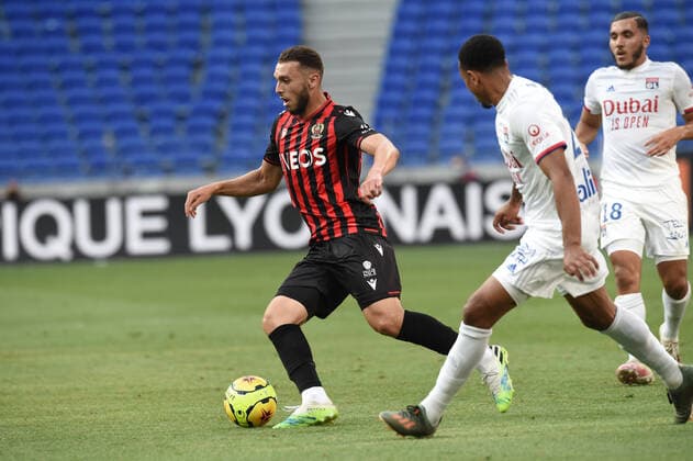 Marcelo (lyon) vs Amine Gouiri (nice) FOOTBALL : Lyon vs Nice - Amical - 04 07 2020 FredericChambert Panoramic 