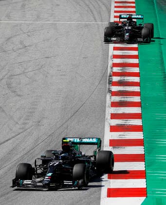 Motorsports: FIA Formula One World Championship, WM, Weltmeisterschaft 2020, Grand Prix of Austria Motorsports: FIA Formula One World Championship 2020, Grand Prix of Austria, 77 Valtteri Bottas (FIN, Mercedes-AMG Petronas Formula One Team), 44 Lewis Hamilton (GBR, Mercedes-AMG Petronas Formula One Team),