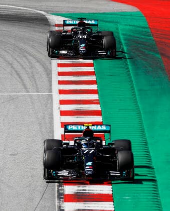 Motorsports: FIA Formula One World Championship, WM, Weltmeisterschaft 2020, Grand Prix of Austria Motorsports: FIA Formula One World Championship 2020, Grand Prix of Austria, 77 Valtteri Bottas (FIN, Mercedes-AMG Petronas Formula One Team), 44 Lewis Hamilton (GBR, Mercedes-AMG Petronas Formula One Team),