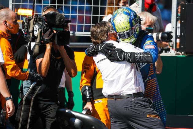 Motorsports: FIA Formula One World Championship, WM, Weltmeisterschaft 2020, Grand Prix of Austria, Zak Brown (USA, McLaren F1 Team), 4 Lando Norris (GBR, McLaren F1 Team), Spielberg Austria