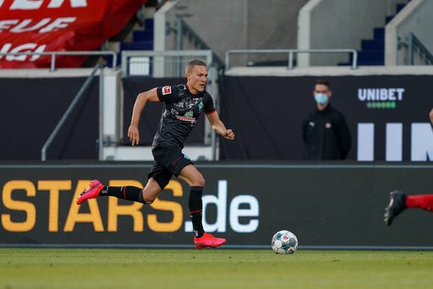 1.FC Heidenheim vs SV Werder Bremen - Relegation 02 - 06.07.2020 Ludwig Augustinsson (Werder Bremen 05) nphgm001: Fussball: 1. Bundesliga: Saison 19 20: Relegation 02; 1.FC Heidenheim vs SV Werder Bremen - 06.07.2020 Foto: gumzmedia nordphoto POOL DFL regulations prohibit any use of photographs as image sequences and or quasi-video. EDITORIAL USE ONLY National and international News-Agencies OUT. Heidenheim Voith-Arena BW DEUTSCHLAND