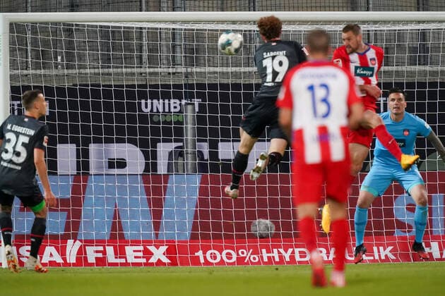 1.FC Heidenheim vs SV Werder Bremen - Relegation 02 - 06.07.2020 Joshua Sargent (Werder Bremen 19) nphgm001: Fussball: 1. Bundesliga: Saison 19 20: Relegation 02; 1.FC Heidenheim vs SV Werder Bremen - 06.07.2020 Foto: gumzmedia nordphoto POOL DFL regulations prohibit any use of photographs as image sequences and or quasi-video. EDITORIAL USE ONLY National and international News-Agencies OUT. Heidenheim Voith-Arena BW DEUTSCHLAND