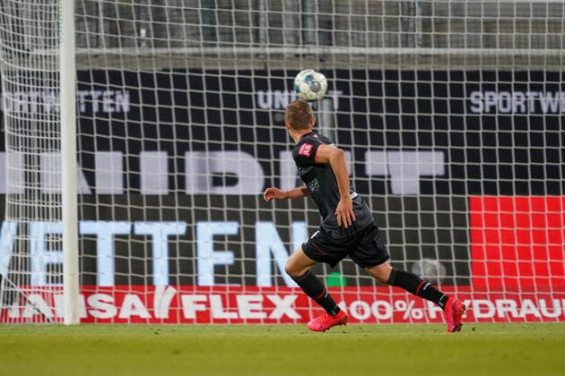 1.FC Heidenheim vs SV Werder Bremen - Relegation 02 - 06.07.2020 1:2 durch Ludwig Augustinsson (Werder Bremen 05), Klassenerhalt nphgm001: Fussball: 1. Bundesliga: Saison 19 20: Relegation 02; 1.FC Heidenheim vs SV Werder Bremen - 06.07.2020 Foto: gumzmedia nordphoto POOL DFL regulations prohibit any use of photographs as image sequences and or quasi-video. EDITORIAL USE ONLY National and international News-Agencies OUT. Heidenheim Voith-Arena BW DEUTSCHLAND