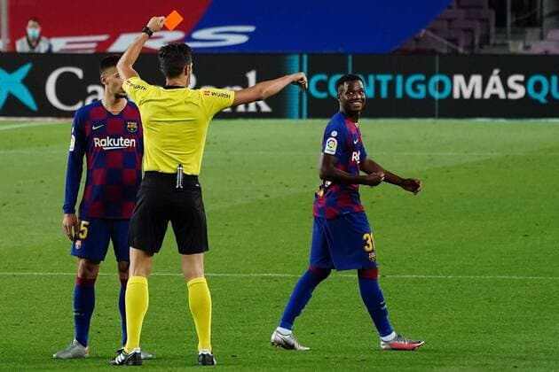Bilder des Jahres 2020, Sport 07 Juli Sport Themen der Woche KW28 Sport Bilder des Tages Spanish La Liga soccer match FC Barcelona, Barca vs Espanyol at Camp Nou Stadium, Barcelona, July 08, 2020 Ansu Fati La Liga Cordon Press Cordon Press *** English La Liga soccer match FC Barcelona vs Espanyol at Camp Nou Stadium, Barcelona, July 08, 2020 Ansu Fati La Liga Cordon Press Cordon Press  xx xFUTBOLxTEMPORADAx2019-2020x