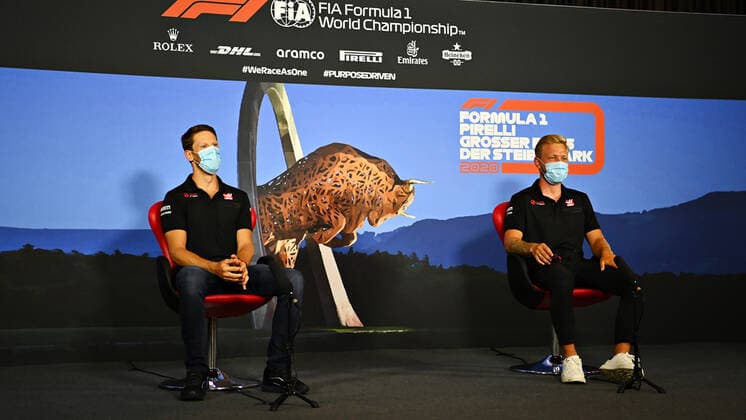 Motorsports: FIA Formula One World Championship, WM, Weltmeisterschaft 2020, Grand Prix of Styria Motorsports: FIA Formula One World Championship 2020, Grand Prix of Styria, 8 Romain Grosjean (FRA, Haas F1 Team), 20 Kevin Magnussen (DEN, Haas F1 Team),