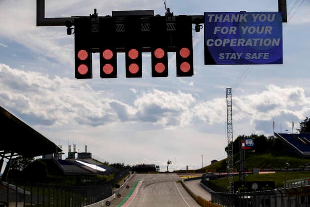 Motorsports: FIA Formula One World Championship, WM, Weltmeisterschaft 2020, Grand Prix of Styria, Starting lights, Ampel, Startampel, signal, red light Spielberg Austria