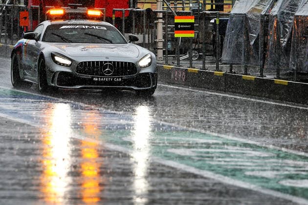 Motorsports: FIA Formula One World Championship, WM, Weltmeisterschaft 2020, Grand Prix of Styria Motorsports: FIA Formula One World Championship 2020, Grand Prix of Styria, F1 Safety Car, Mercedes-AMG GT R, heavy rain