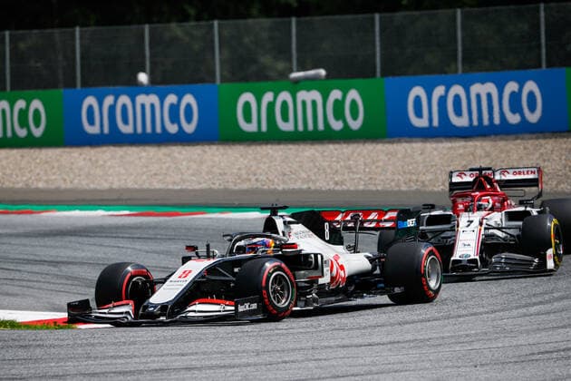 Motorsports: FIA Formula One World Championship, WM, Weltmeisterschaft 2020, Grand Prix of Styria Motorsports: FIA Formula One World Championship 2020, Grand Prix of Styria, 8 Romain Grosjean (FRA, Haas F1 Team), 7 Kimi Raikkonen (FIN, Alfa Romeo Racing ORLEN),