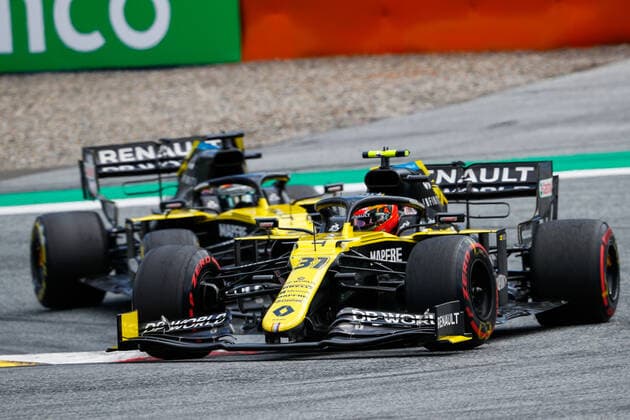 Motorsports: FIA Formula One World Championship, WM, Weltmeisterschaft 2020, Grand Prix of Styria Motorsports: FIA Formula One World Championship 2020, Grand Prix of Styria, 31 Esteban Ocon (FRA, Renault DP World F1 Team), 3 Daniel Ricciardo (AUS, Renault DP World F1 Team),