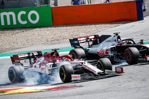 Motorsports: FIA Formula One World Championship, WM, Weltmeisterschaft 2020, Grand Prix of Styria Motorsports: FIA Formula One World Championship 2020, Grand Prix of Styria, 7 Kimi Raikkonen (FIN, Alfa Romeo Racing ORLEN), 8 Romain Grosjean (FRA, Haas F1 Team),