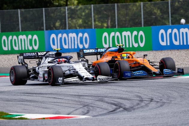 Motorsports: FIA Formula One World Championship, WM, Weltmeisterschaft 2020, Grand Prix of Styria Motorsports: FIA Formula One World Championship 2020, Grand Prix of Styria, 10 Pierre Gasly (FRA, Scuderia AlphaTauri Honda), 4 Lando Norris (GBR, McLaren F1 Team),