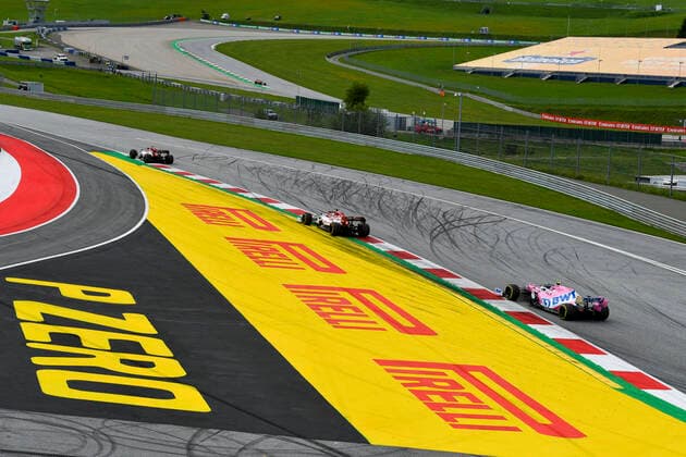 Motorsports: FIA Formula One World Championship, WM, Weltmeisterschaft 2020, Grand Prix of Styria Motorsports: FIA Formula One World Championship 2020, Grand Prix of Styria, 7 Kimi Raikkonen (FIN, Alfa Romeo Racing ORLEN), 18 Lance Stroll (CAN, BWT Racing Point F1 Team),