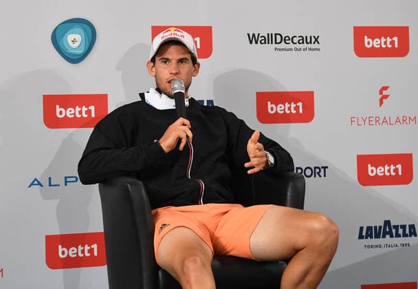 Tennis, Frauen und Männer, bett1Aces, Turnier im Steffi-Graf-Stadion Berlin, Pressekonferenz mit Dominic Thiem (AUT), 13.07. 2020, Copyright: xMatthiasxKochx