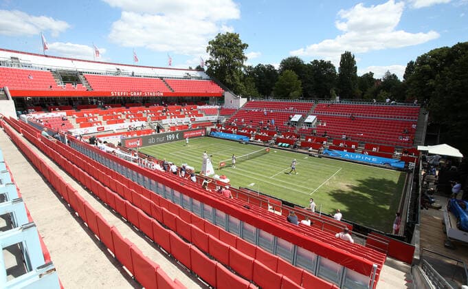 Roberto Bautista Agut (ESP) vs. Jan Lennard Struff (GER) Übersicht Centre Court Steffi Graf Stadion Tennis bett1Aces Herren Saison 2019 2020 13.07.2020