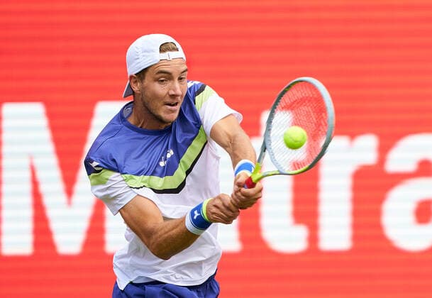 Jan-Lennard STRUFF (GER) lost his match against Roberto BAUTISTA AGUT (ESP) at the Tennis bett1 ACES Tennis Tournament on grass in Berlin , July 13, 2020.