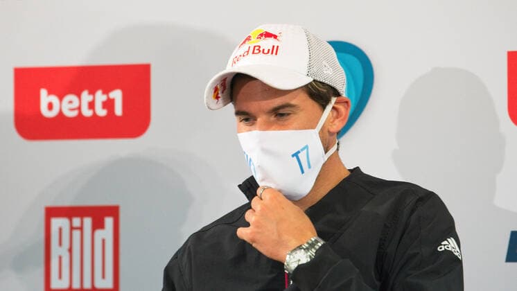 Dominic Thiem - AT - Pressekonferenz, Tennis bett1aces - im LTTC Rot-Weiss e.V. - Steffi Graf Stadion, 13.07.2020, GER, Berlin, PK - Dominic Thiem, bett1aces , 13.07.2020 Berlin Copyright: xUwexKoch xEibner-Pressefotox EP_ukh