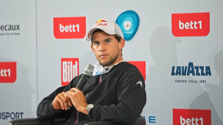 Dominic Thiem - AT - Pressekonferenz, Tennis bett1aces - im LTTC Rot-Weiss e.V. - Steffi Graf Stadion, 13.07.2020, GER, Berlin, PK - Dominic Thiem, bett1aces , 13.07.2020 Berlin Copyright: xUwexKoch xEibner-Pressefotox EP_ukh