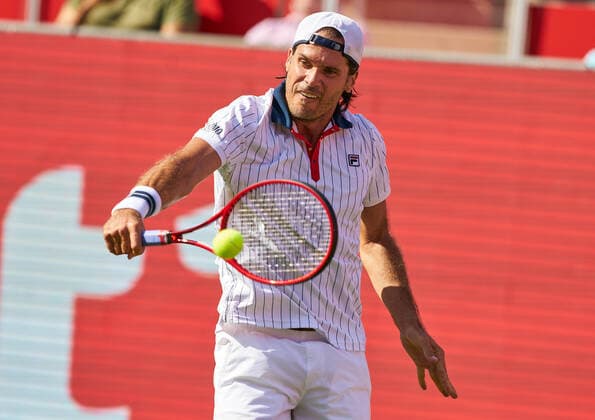Tommy HAAS (GER) in his match against Jannik SINNER (ITA) at the Tennis bett1 ACES Tennis Tournament on grass in Berlin , July 13, 2020.