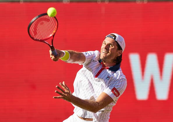 Tommy HAAS (GER) in his match against Jannik SINNER (ITA) at the Tennis bett1 ACES Tennis Tournament on grass in Berlin , July 13, 2020.