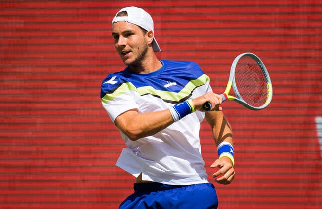July 13, 2020, Berlin, GERMANY: Jan-Lennard Struff of Germany in action against Roberto Bautista Agut of Spain during Day 1 of the 2020 bett1ACES exhibition tournament. Berlin GERMANY - ZUMAa181 20200713_zaa_a181_133 Copyright: xRobxPrangex