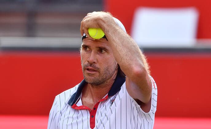 Tommy Haas (GER), enttäuscht Tommy Hass (GER) vs Jannik Sinner Bett1ACES-Tennisturnier Tennis-Tournament, Tennisturnier, Damen und Herren auf LTTC Tot-Weiss Anlage im Steffi-Graf-Stadion Berlin, 13.7.2020