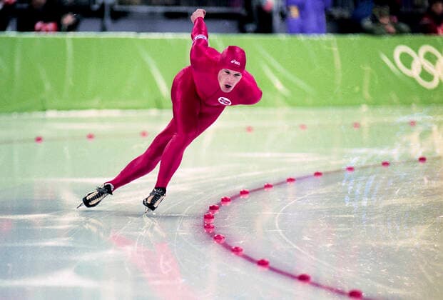 940213 Winter Olympics 1994, Speed skating, Eisschnelllauf Gold medalist Johann Olav Koss of Norway during 5000 m at The Winter Olympic Games, Olympische Spiele, Olympia, OS on February 13, 1994 in Lillehammer, Norway. BILDBYRAN  Copyright: BILDBYRAN BB940213BB024