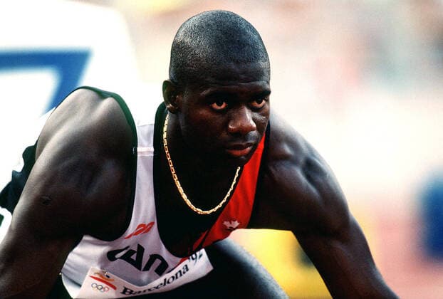 920731 Summer Olympics 1992, Athletics: Ben Johnson of Canada during 100 m at The Summer Olympic Games, Olympische Spiele, Olympia, OS on July 31, 1992 in Barcelona, Spain. BILDBYRAN  Copyright: BILDBYRAN BB920731BB002