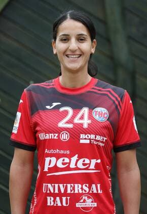 Handball 1. Bundesliga Damen THC - Mannschaftsfototermin 15.07.2020, Schönstedt, Baumkronenpfad, Handball 1.Bundesliga Damen, Saison 2020 2021, Thüringer Handballclub, THC - Mannschaftsfototermin im Bild: Ines Khouildi
