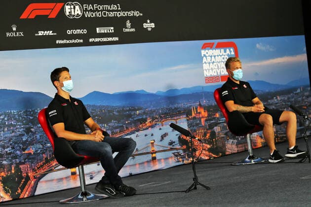 Motorsports: FIA Formula One World Championship, WM, Weltmeisterschaft 2020, Grand Prix of Hungary Motorsports: FIA Formula One World Championship 2020, Grand Prix of Hungary, 8 Romain Grosjean (FRA, Haas F1 Team), 20 Kevin Magnussen (DEN, Haas F1 Team),