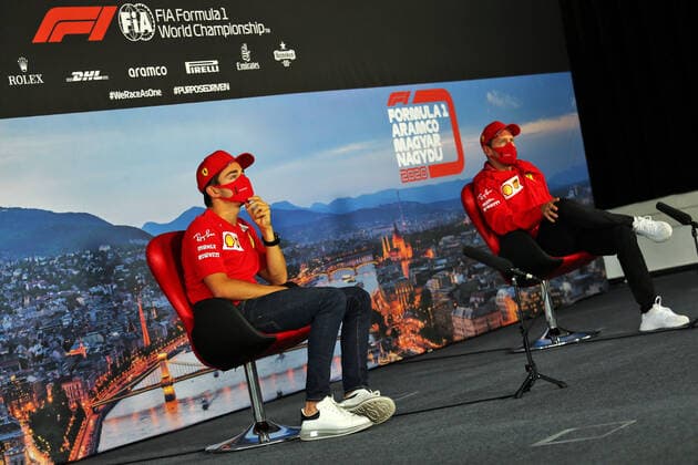 Motorsports: FIA Formula One World Championship, WM, Weltmeisterschaft 2020, Grand Prix of Hungary Motorsports: FIA Formula One World Championship 2020, Grand Prix of Hungary, 16 Charles Leclerc (MCO, Scuderia Ferrari Mission Winnow), 5 Sebastian Vettel (GER, Scuderia Ferrari Mission Winnow),