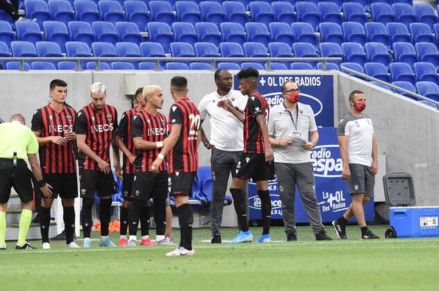 Patrick Vieira et ses joueurs (nice) FOOTBALL : OGC Nice vs Celtic FC - Trophee Veolia - 16 07 2020 FredericChambert Panoramic 