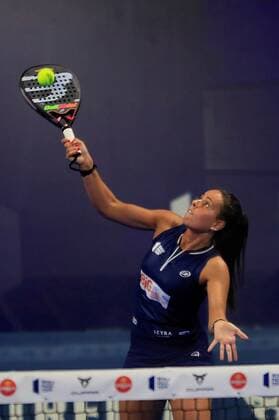 Portuguese player Sofia Araujo (C) and Argentinian Maria Virginia Riera (unseen) face Spaniards Marta Ortega and Beatriz Gonzalez during World Padel Tour Madrid Open 2020 s women semi-final double match at Madrid Arena pavilion, in Madrid, Spain, 18 July 2020. Madrid Open 2020 !ACHTUNG: NUR REDAKTIONELLE NUTZUNG!  Copyright: xFernandoxAlvaradox GRAF859 20200718-637306671941409416