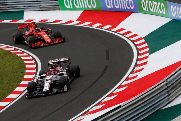 Motorsports: FIA Formula One World Championship, WM, Weltmeisterschaft 2020, Grand Prix of Hungary, 99 Antonio Giovinazzi (ITA, Alfa Romeo Racing ORLEN), 16 Charles Leclerc (MCO, Scuderia Ferrari Mission Winnow), Budapest Hungary