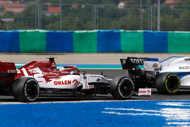 Motorsports: FIA Formula One World Championship, WM, Weltmeisterschaft 2020, Grand Prix of Hungary, 99 Antonio Giovinazzi (ITA, Alfa Romeo Racing ORLEN), 63 George Russell (GBR, Williams Racing), Budapest Hungary