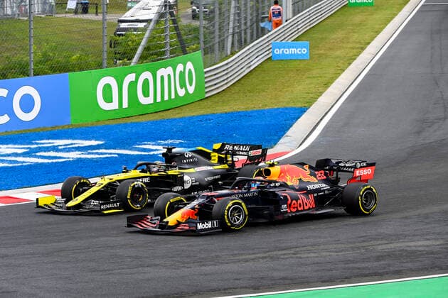 Motorsports: FIA Formula One World Championship, WM, Weltmeisterschaft 2020, Grand Prix of Hungary Motorsports: FIA Formula One World Championship 2020, Grand Prix of Hungary, 23 Alexander Albon (THA, Aston Martin Red Bull Racing), 3 Daniel Ricciardo (AUS, Renault DP World F1 Team),