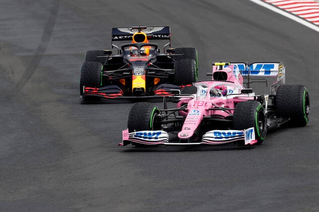 Motorsports: FIA Formula One World Championship, WM, Weltmeisterschaft 2020, Grand Prix of Hungary Motorsports: FIA Formula One World Championship 2020, Grand Prix of Hungary, 18 Lance Stroll (CAN, BWT Racing Point F1 Team), 33 Max Verstappen (NLD, Aston Martin Red Bull Racing),