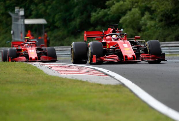 Motorsports: FIA Formula One World Championship, WM, Weltmeisterschaft 2020, Grand Prix of Hungary Motorsports: FIA Formula One World Championship 2020, Grand Prix of Hungary, 5 Sebastian Vettel (GER, Scuderia Ferrari Mission Winnow), 16 Charles Leclerc (MCO, Scuderia Ferrari Mission Winnow),
