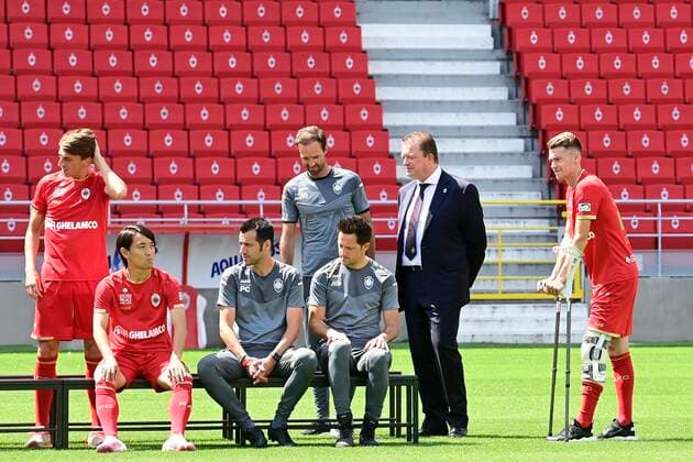 ANTWERPEN, BELGIUM - JULY 21 : Sander Coopman forward of Antwerp pictured during the team photo shoot of Royal Antwerp FC prior the Jupiler Pro league football season 2020 - 2021 on July 21, 2020 in Antwerpen, Belgium , 21 07 2020 FOOTBALL : Royal Anvers FC photo shoot 2020 - 2021 - 21 07 2020 PhotoNews Panoramic 