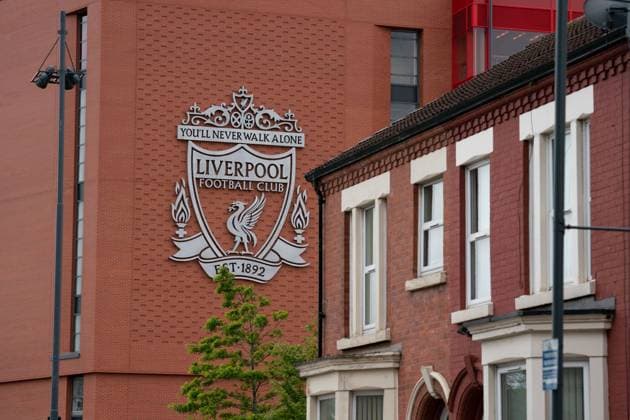 Football - 2019 2020 Premier League - Liverpool vs Chelsea The Liverpool FC crest at Anfield stadium. 