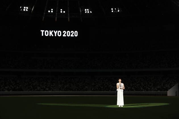 Bilder des Jahres 2020, Sport 07 Juli Sport Themen der Woche KW30 Sport Bilder des Tages (200723) -- TOKYO, July 23, 2020 -- Japanese swimming athlete Ikee Rikako gives her message during a ceremonial event to mark a year-to-go until the start of the postponed Tokyo 2020 Olympic, at the Olympic Stadium in Tokyo, Japan, July 23, 2020. Tokyo 2020 organizers held a ceremonial event behind closed doors here on Thursday. ) **ONLY FOR EDITORIAL PURPOSE** (SP)JAPAN-TOKYO-OLYMPIC-ONE YEAR TO GO DuxXiaoyi 
