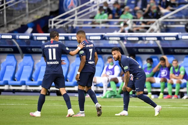 JOIE - 10 NEYMAR JR (PSG) FOOTBALL : Paris SG vs Saint Etienne - Coupe de France - Finale - 24 07 2020 FEP Panoramic 