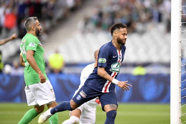 JOIE - 10 NEYMAR JR (PSG) FOOTBALL : Paris SG vs Saint Etienne - Coupe de France - Finale - 24 07 2020 FEP Panoramic 