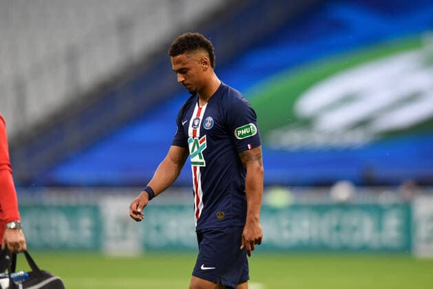 Sortie sur blessure de Thilo Kehrer ( 4 - PSG ) - FOOTBALL : Paris Saint Germain vs AS Saint Etienne - Finale Coupe de France - Saint Denis - 24 07 2020 FedericoPestellini Panoramic 