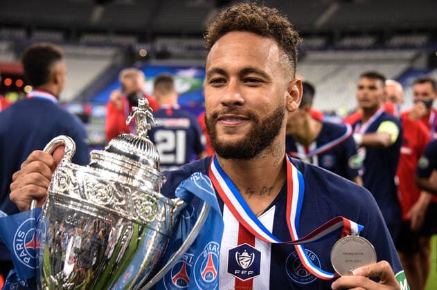Attitude - Joie de Neymar Jr ( 10 - PSG ) - FOOTBALL : Paris Saint Germain vs AS Saint Etienne - Finale Coupe de France - Saint Denis - 24 07 2020 FedericoPestellini Panoramic 