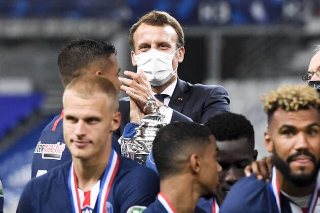 EMMANUEL MACRON FOOTBALL : Paris SG vs Saint Etienne - Coupe de France - Finale - 24 07 2020 FEP Panoramic 
