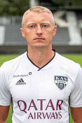 Eupen s Andreas Beck poses for the photographer, in marge of the 2020-2021 photoshoot of Belgian Jupiler Pro League club KAS Eupen, Monday 27 July 2020 in Eupen. BRUNOxFAHY  x05830508x